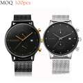 Wholesale Popular Men Luxury Stainless Steel Case Back Quartz Wrist Steel Chain Watches